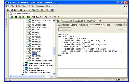SQL Routine Body is displayed