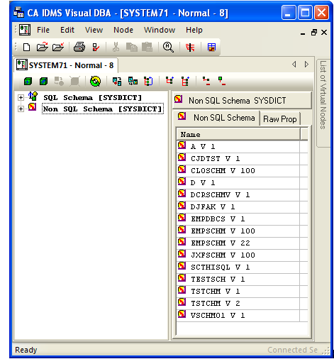 Visual DBA tree after successful connection.