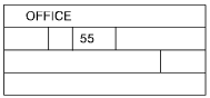 Shows the OFFICE entity with a length of 55.