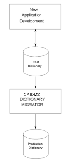 This graphic shows a new application development flowchart