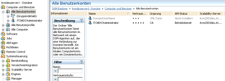 Screenshot der Gruppe "Alle Benutzer" in Asset Collector