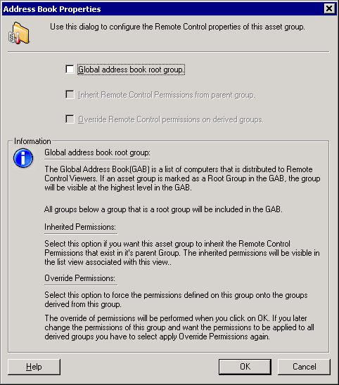 Address Book Properties Dialog