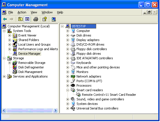 Device Manager, Computer Management Window