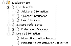 Capture d'écran indiquant l'inventaire supplémentaire pour les autres modules optionnels