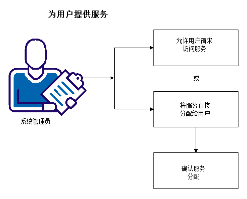 此图表说明将服务提供给用户所需的步骤。