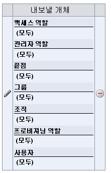 스냅숏 정의 드롭다운 선택한 개체