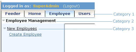 Task categories in the Identity Manager User Console