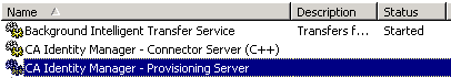 The Windows services dialog shows which services are running.