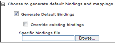 The user generates default bindings.