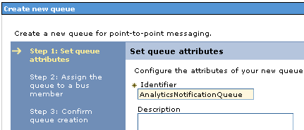 The user creates the AnalyticsNotificationQueue.