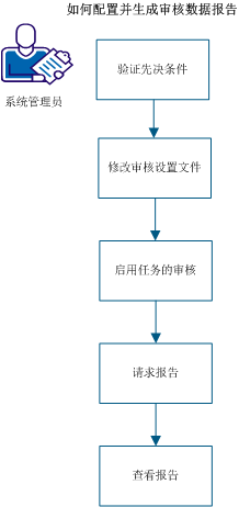 图表显示系统管理员配置审核并生成审核数据报告的方式