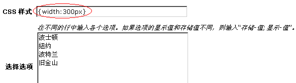 “CSS 样式”字段