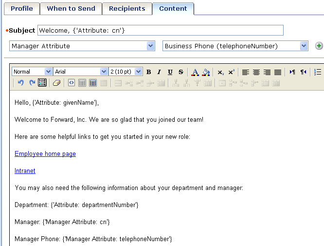 A tela mostra a guia Conteúdo