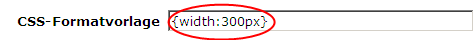 Das CSS-Formatvorlagen-Feld für Bildfelder