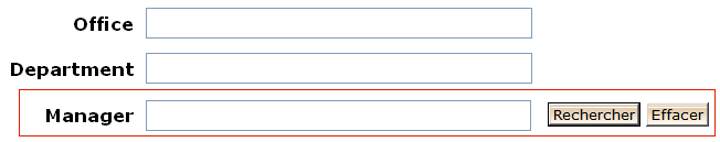 Sélecteur d'objet du champ Gestionnaire