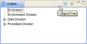 The Collapse Tree icon in the Outline view.