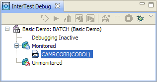 A dialog displays CAMRCOBB ready for monitoring.