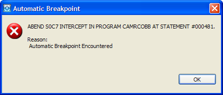 Shows the reason for the abend.