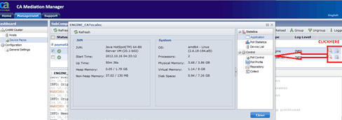 Web コンポーネントの詳細オプション - アプリケーション統計