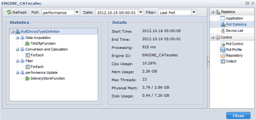Web コンポーネントの詳細オプション - ポーリング統計