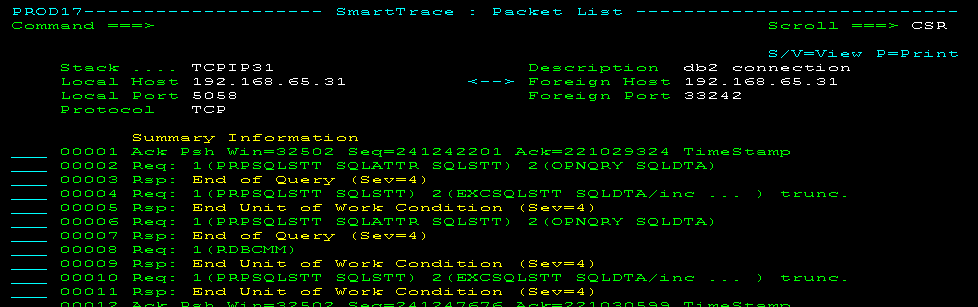 The screen capture shows decoded DDM transactions.