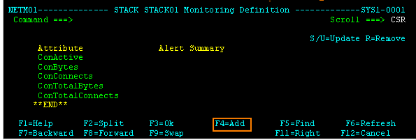 Displays a STACK monitoring definition