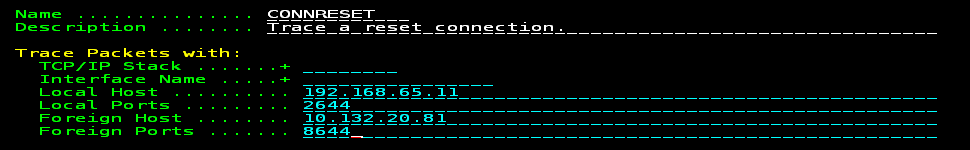 The screen capture identifies the connection trace.