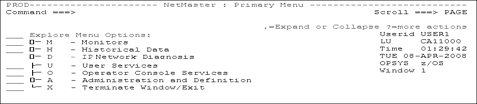 primary menu expanded