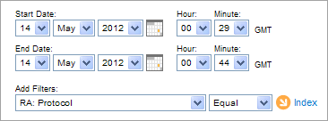 Set the timespan by using the Start Date and End Date options.