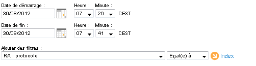 Définissez la période à l'aide des options Date de début et Date de fin.