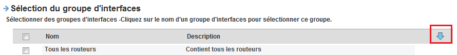 La flèche d'accès au bas de page vous renvoie au bas de la boîte de dialogue.