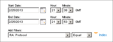 Set the timespan by using the Start Date and End Date options.