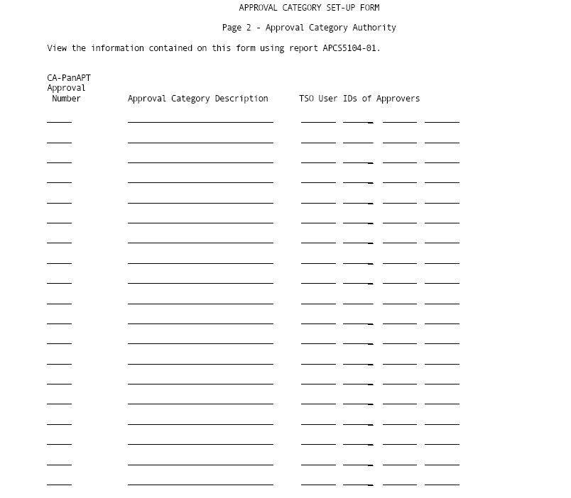 Approval Setup Form Part II