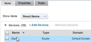 The items tab lets you view group membership.