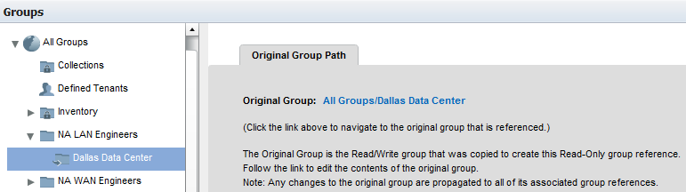 Group references provide a link to the original group.