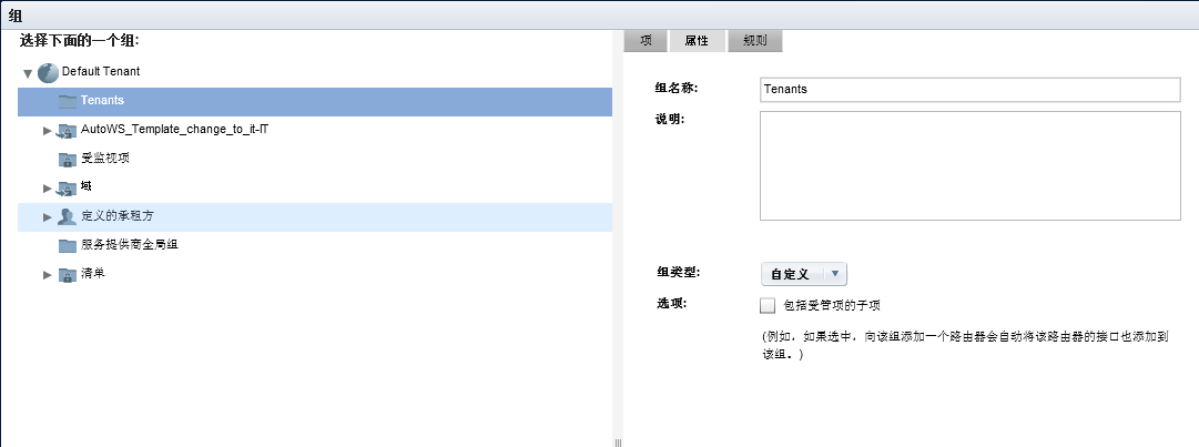 使用“组属性”选项卡可查看基本组设置。