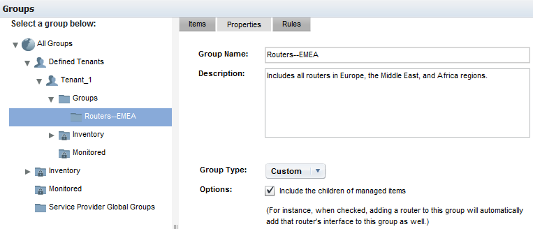 The Group Properties tab lets you view basic group settings.