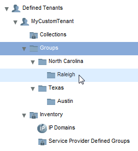 Create groups within the group representing a custom tenant.