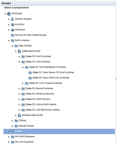 The Groups feature supports highly complex structures.