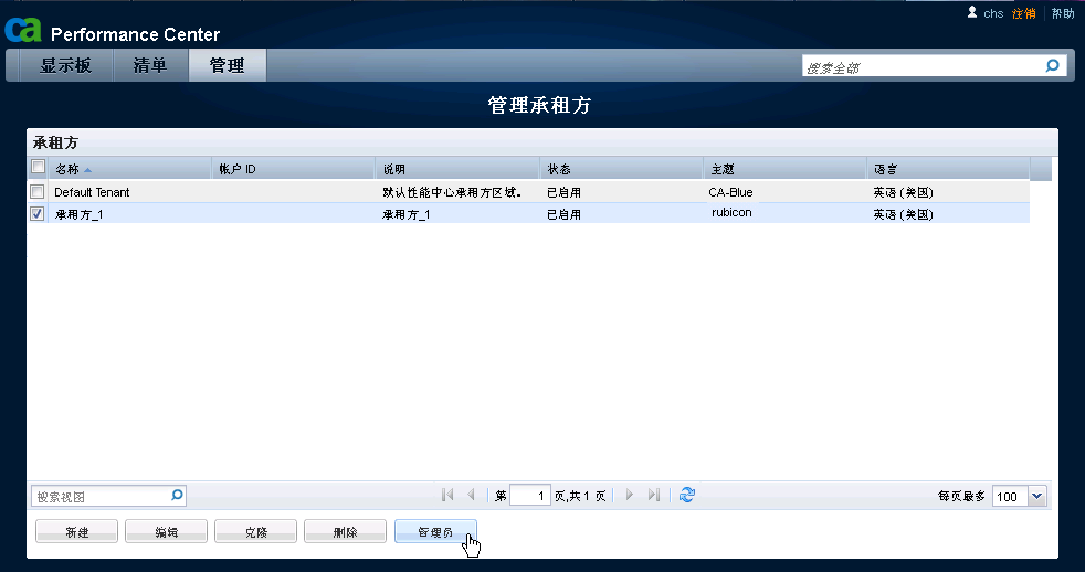 “管理承租方”视图