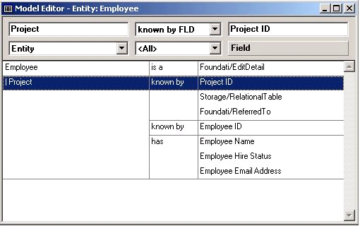 Specify Attributes for the Project Entity