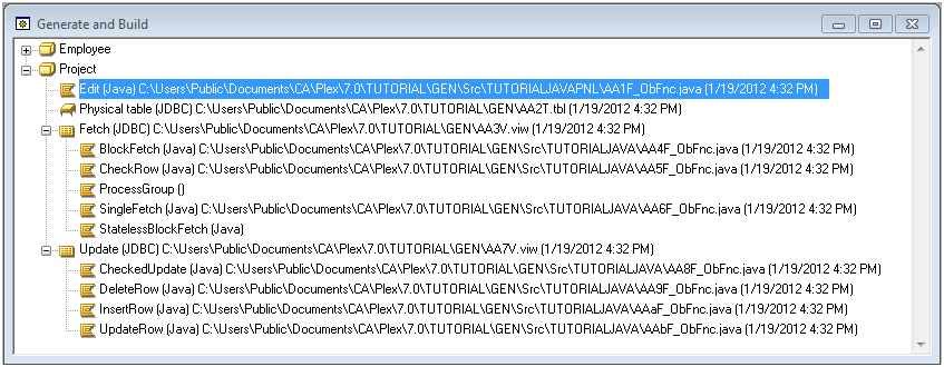Run the Project.Edit Function