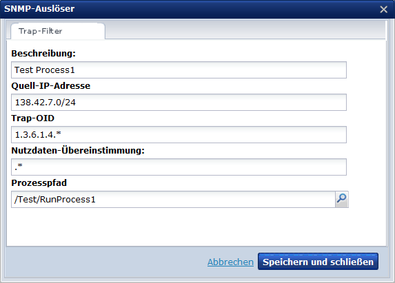 Quell-IP ist 138.42.7.0/24, und OID ist 1.3.6.1.4.1.*