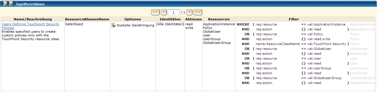 Ohne diese Richtlinie können Prozess-Designer sich nicht bei CA EEM anmelden oder keine Richtlinien zur Kontaktpunktsicherheit erstellen.