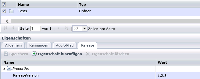 Der Standardwert für "ReleaseVersion" ist 1.2.3.