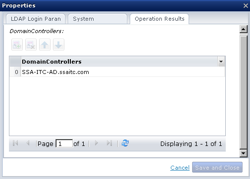 Operation Results tab from Logs Panel for the Get Domain Controller Operator
