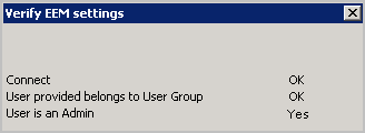Verification should be OK, OK, and Yes.