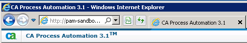 CA Process Automation 3.1 Management Console.