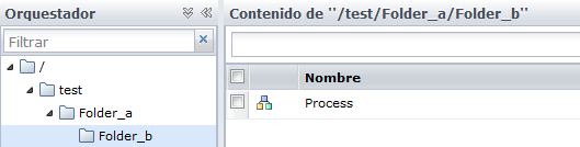 Resultado de importar una carpeta exportada como rutas absolutas.