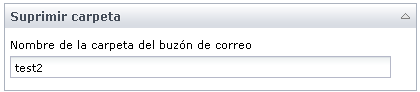 Operador Suprimir carpeta - parámetro de nombre de la carpeta del buzón de correo